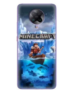 Чехол для Xiaomi POCO F2 Pro с картинкой «Minecraft ледяной мир»
