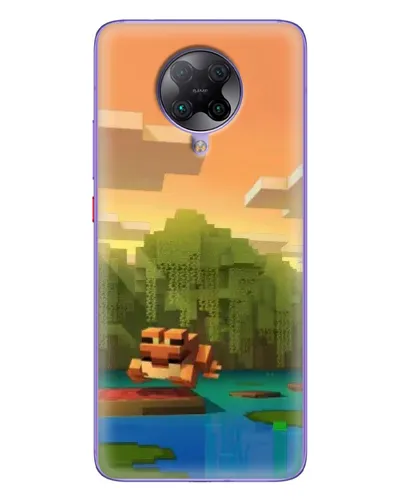 Чехол для Xiaomi POCO F2 Pro с картинкой «Майнкрафт закат солнца»