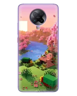 Чехол для Xiaomi POCO F2 Pro с картинкой «Розовое дерево Minecraft»