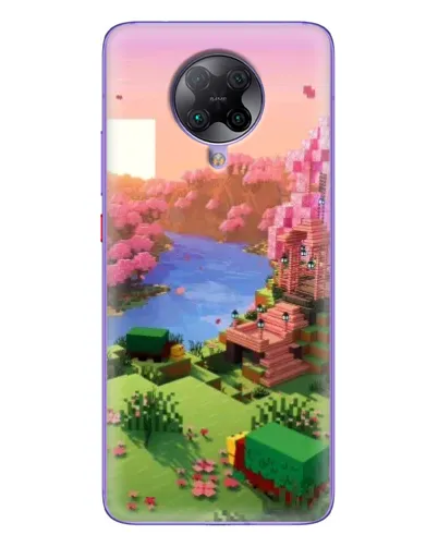 Чехол для Xiaomi POCO F2 Pro с картинкой «Розовое дерево Minecraft»