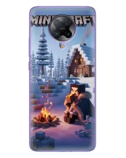 Чехол для Xiaomi POCO F2 Pro с картинкой «Зимний Minecraft»