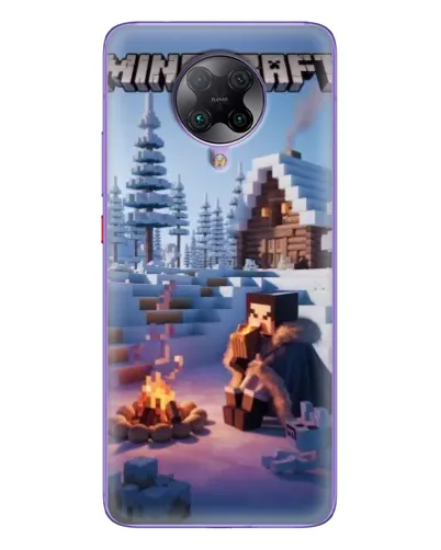Чехол для Xiaomi POCO F2 Pro с картинкой «Зимний Minecraft»