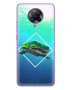 Чехол для Xiaomi POCO F2 Pro с картинкой «Черепаха Minecraft»