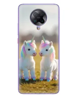 Чехол для Xiaomi POCO F2 Pro с картинкой «Пара единорогов»