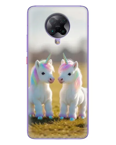 Чехол для Xiaomi POCO F2 Pro с картинкой «Пара единорогов»