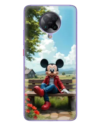 Чехол для Xiaomi POCO F2 Pro с картинкой «Микки на скамейке»