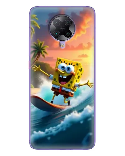 Чохол для Xiaomi POCO F2 Pro з картинкою «Губка Боб серфінгіст»