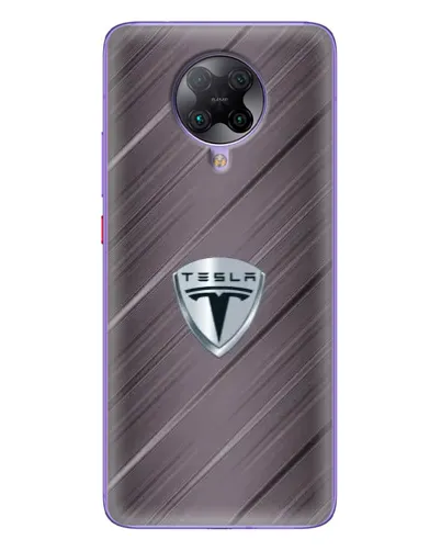 Чехол для Xiaomi POCO F2 Pro с картинкой «Металлическая текстура Tesla»