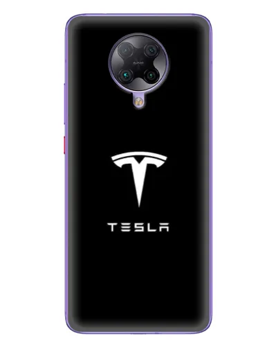 Чехол для Xiaomi POCO F2 Pro с картинкой «Tesla White Logo»