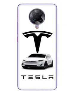 Чехол для Xiaomi POCO F2 Pro с картинкой «Tesla White Style»