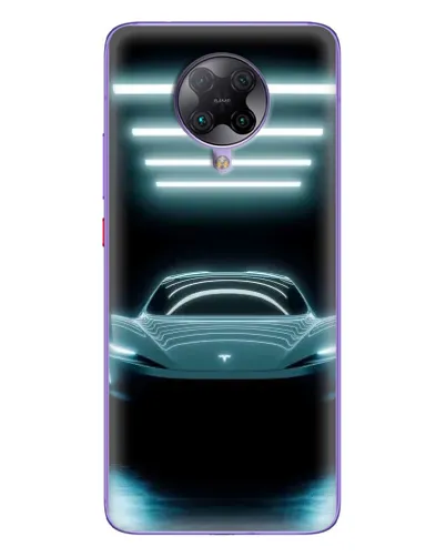 Чехол для Xiaomi POCO F2 Pro с картинкой «Tesla в неоне»