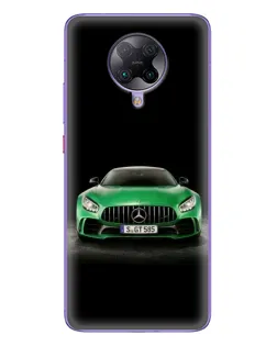 Чехол для Xiaomi POCO F2 Pro с картинкой «Mercedes — неоновый лого»