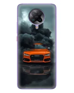 Чехол для Xiaomi POCO F2 Pro с картинкой «Audi в облаках дыма»