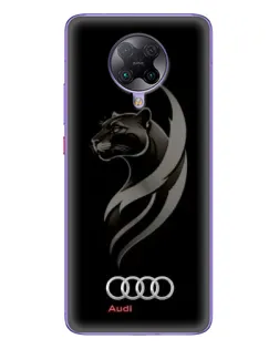 Чехол для Xiaomi POCO F2 Pro с картинкой «Графика — пантера и Audi»