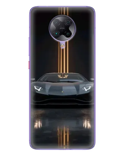 Чехол для Xiaomi POCO F2 Pro с картинкой «Lamborghini золотые линии»