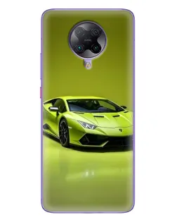 Чехол для Xiaomi POCO F2 Pro с картинкой «Салатовый Lamborghini Huracan»