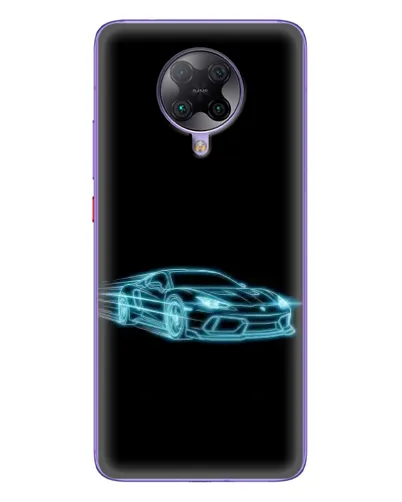 Чехол для Xiaomi POCO F2 Pro с картинкой «Неоновый контур Lamborghini»