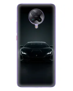 Чехол для Xiaomi POCO F2 Pro с картинкой «Черный Lamborghini Aventador»