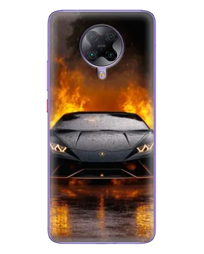 Чехол для Xiaomi POCO F2 Pro с картинкой «Lamborghini в огне»
