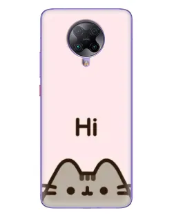 Чехол для Xiaomi POCO F2 Pro с картинкой «Пушин говорит Hi»
