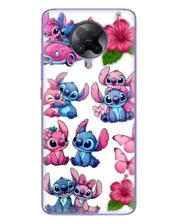 Чехол для Xiaomi POCO F2 Pro с картинкой «Стикеры Stitch и Angel»