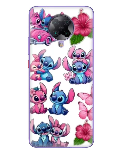 Чехол для Xiaomi POCO F2 Pro с картинкой «Стикеры Stitch и Angel»