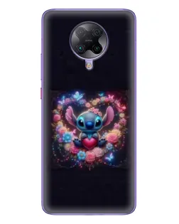 Чехол для Xiaomi POCO F2 Pro с картинкой «Stitch в цветах»