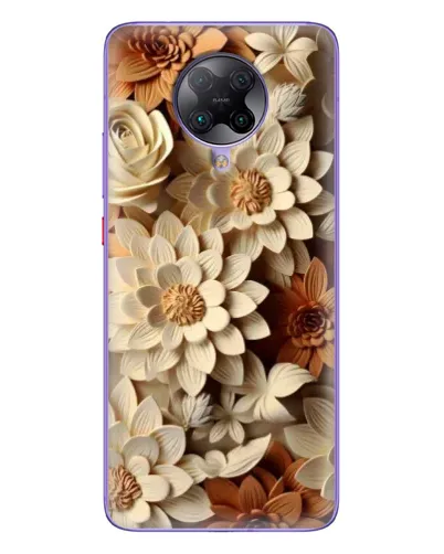 Чехол для Xiaomi POCO F2 Pro с картинкой «Бежевый флористический декор» Чехол для Xiaomi POCO F2 Pro с картинкой «Бежевый флористический декор»