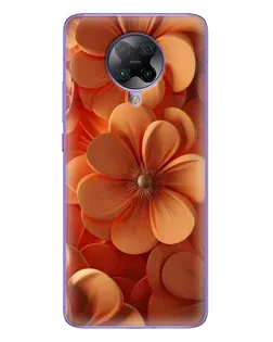 Чехол для Xiaomi POCO F2 Pro с картинкой «Оранжевый макро цветок»