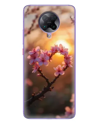 Чехол для Xiaomi POCO F2 Pro с картинкой «Розовый цвет сердце на фоне заката» Чехол для Xiaomi POCO F2 Pro с картинкой «Розовый цвет сердце на фоне заката»