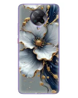 Чехол для Xiaomi POCO F2 Pro с картинкой «Белый цветок и золотой флюид»