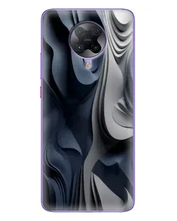 Чохол для Xiaomi POCO F2 Pro з картинкою «Об'ємні сині складки»
