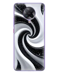 Чохол для Xiaomi POCO F2 Pro з картинкою «Чорно-біла спіраль»