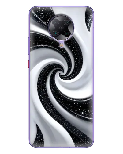 Чехол для Xiaomi POCO F2 Pro с картинкой «Черно-белая спираль»