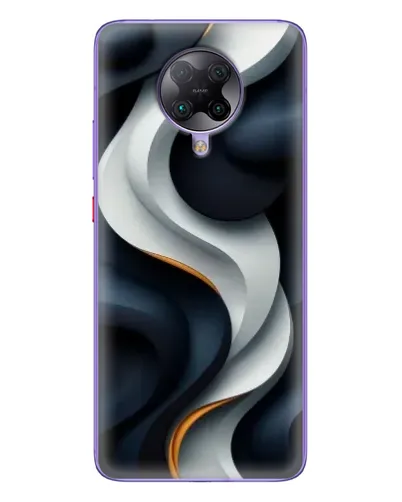 Чехол для Xiaomi POCO F2 Pro с картинкой «Объемные черно-белые ленты»