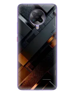 Чехол для Xiaomi POCO F2 Pro с картинкой «Черные геометрические блоки»
