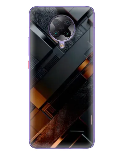 Чехол для Xiaomi POCO F2 Pro с картинкой «Черные геометрические блоки»