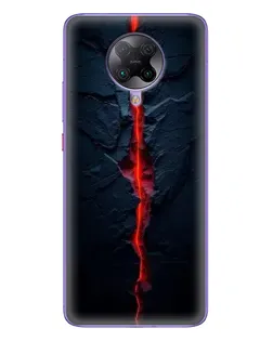 Чехол для Xiaomi POCO F2 Pro с картинкой «Kрасная лавовая трещина»