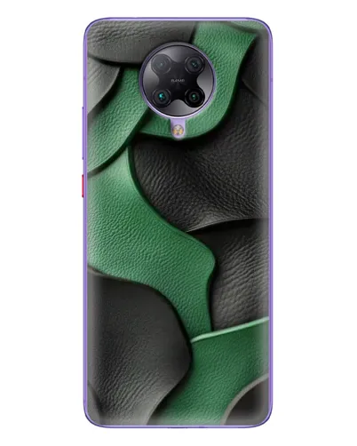 Чехол для Xiaomi POCO F2 Pro с картинкой «Зеленые кожаные волны»