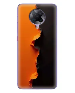 Чехол для Xiaomi POCO F2 Pro с картинкой «Оранжевый разлом»