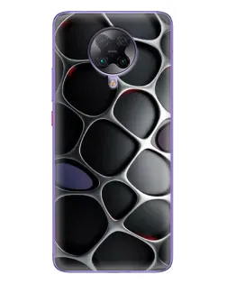 Чехол для Xiaomi POCO F2 Pro с картинкой «Объемная темная решетка»