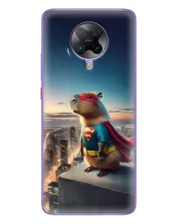 Чехол для Xiaomi POCO F2 Pro с картинкой «Капи-мен супергерой»