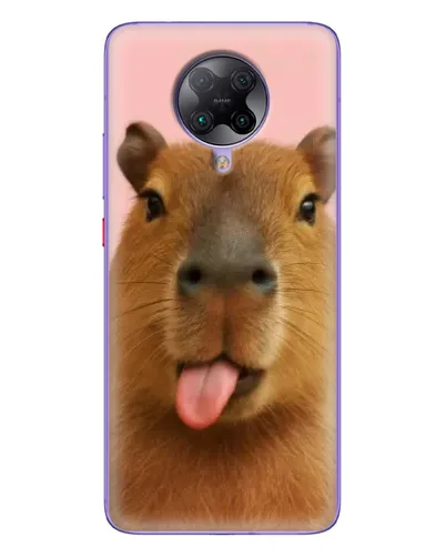 Чехол для Xiaomi POCO F2 Pro с картинкой «Капибара с языком»