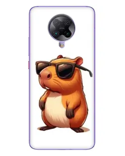 Чехол для Xiaomi POCO F2 Pro с картинкой «Капибара в очках»