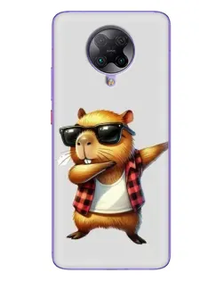 Чехол для Xiaomi POCO F2 Pro с картинкой «Капибара рэпер даб»
