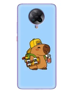 Чехол для Xiaomi POCO F2 Pro с картинкой «Капибара на скейте»
