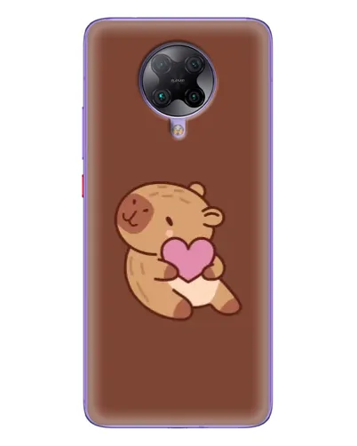 Чехол для Xiaomi POCO F2 Pro с картинкой «Капибара с сердцем»