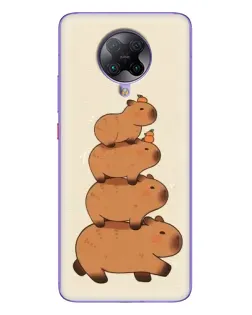 Чехол для Xiaomi POCO F2 Pro с картинкой «Башня из капибар»