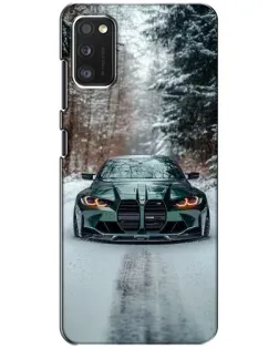 Чохол для Xiaomi POCO M3 з картинкою «BMW у зимовому лісі»