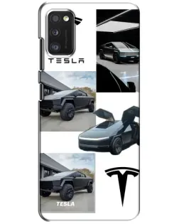 Чехол для Xiaomi POCO M3 с картинкой «Коллаж Cybertruck Tesla»